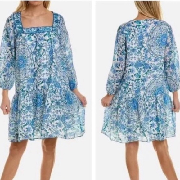 Johnny Was Leilani Mini Dress Linen NWOT
Blue Floral Embroidered Neck Small - Picture 1 of 9